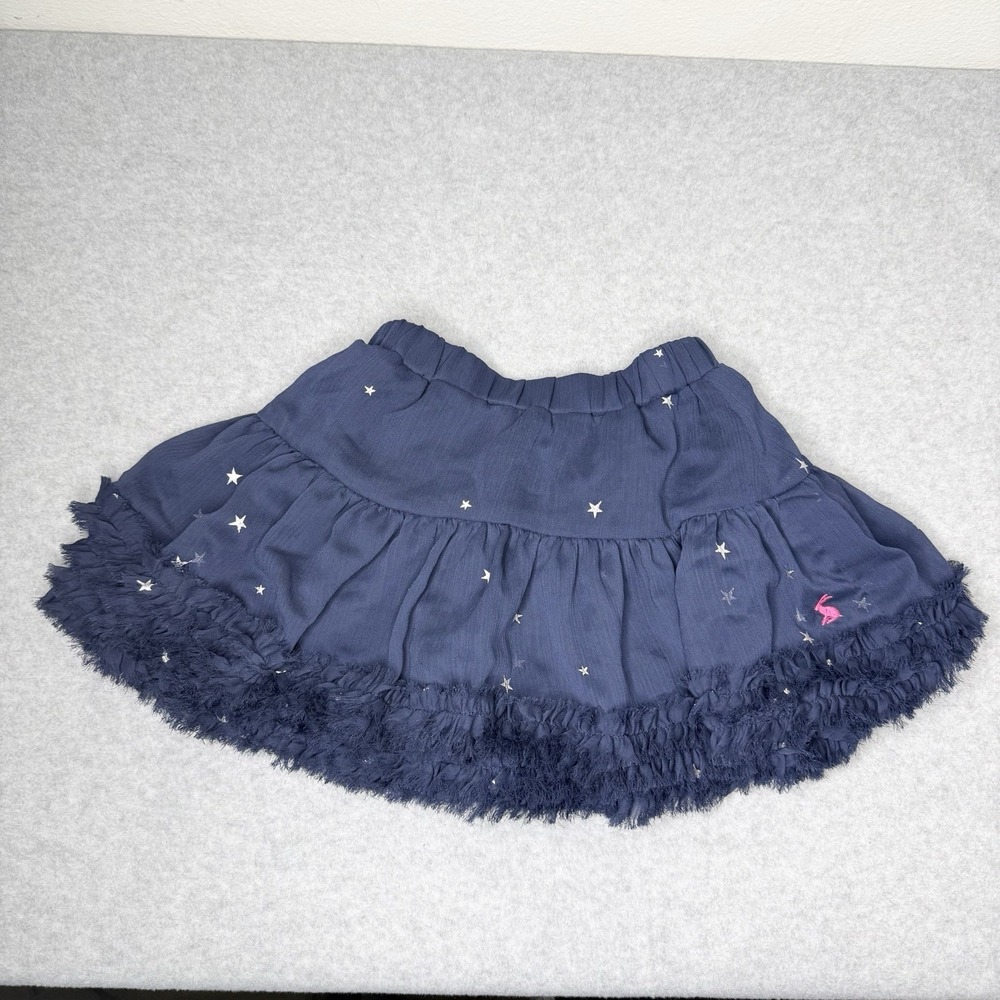 Joules‎ Lilian Navy Blue Star Ruffle Mini Skirt Embroidered Patriotic Girls 5